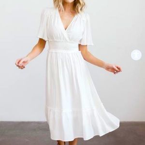 Baltic Born Rachel White Midi Dress